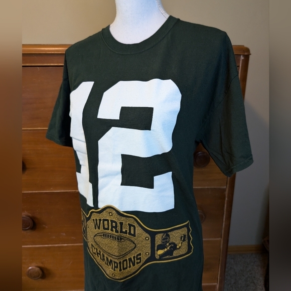 Green Bay PACKERS Aaron Rodgers Discount Double Check World Championship Shirt - Picture 2 of 9